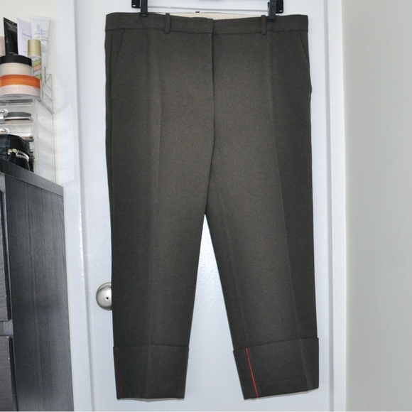 Zara Cropped Straight Leg Trouser in Gray - Picture 1 of 9